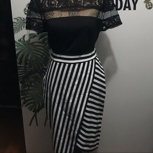 Black/white striped skirt